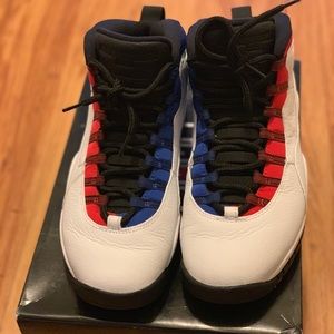 AIR JORDAN 10 RETRO, White, Black, Red, And Royal